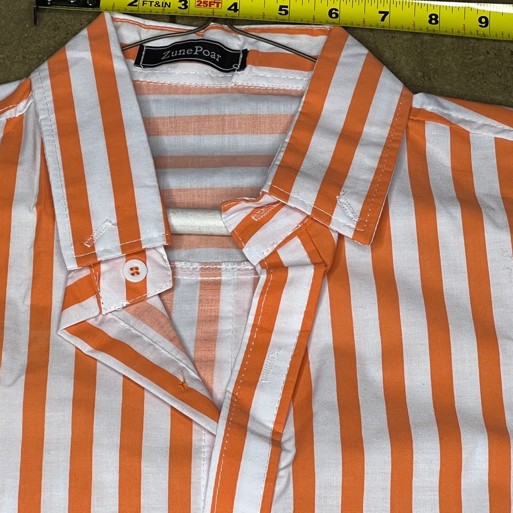 Zune Poar Orange and White dress shirt - Picture 8 of 8